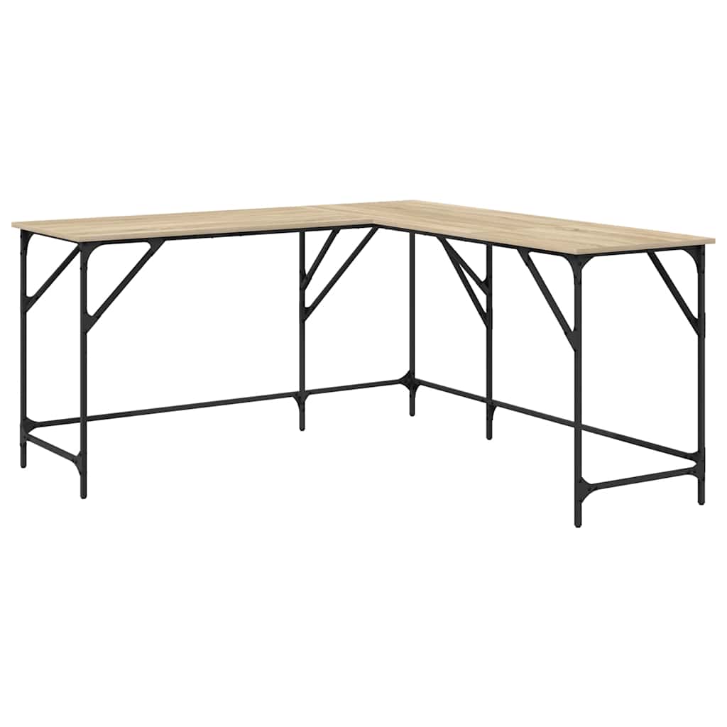 Bureau 149x149x75 cm bewerkt hout sonoma eikenkleurig is nu te koop bij PeponiXL, paradijselijk wonen!