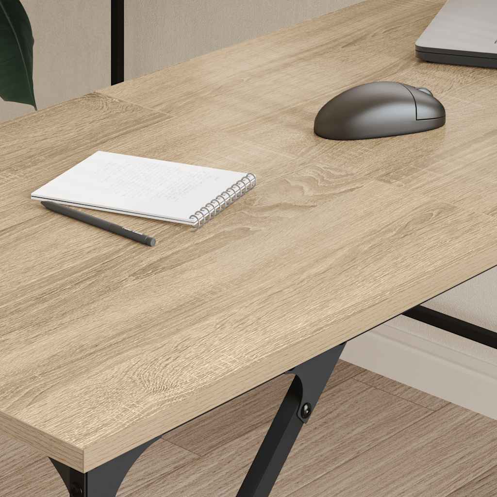 Bureau 149x149x75 cm bewerkt hout sonoma eikenkleurig is nu te koop bij PeponiXL, paradijselijk wonen!