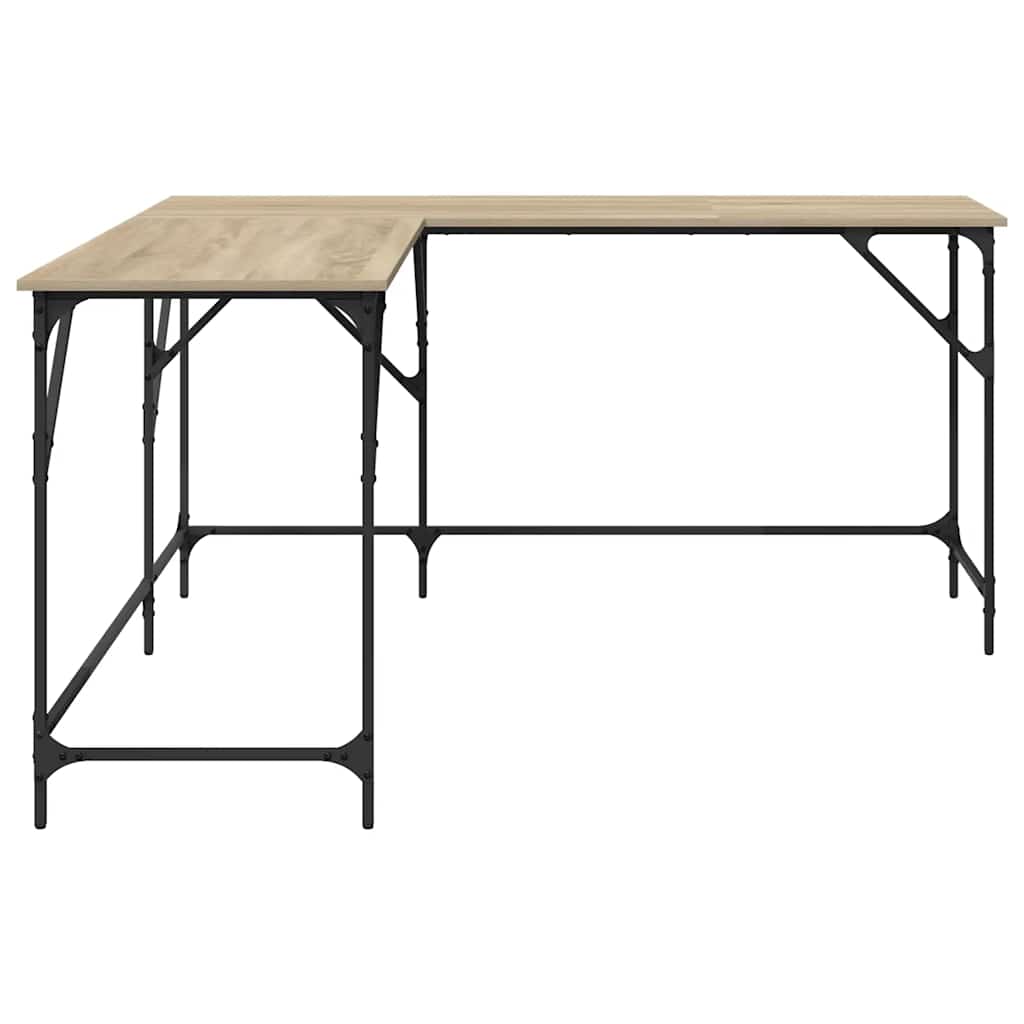 Bureau 149x149x75 cm bewerkt hout sonoma eikenkleurig is nu te koop bij PeponiXL, paradijselijk wonen!