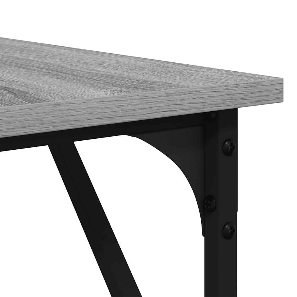 Bureau 149x149x75 cm bewerkt hout grijs sonoma eikenkleurig is nu te koop bij PeponiXL, paradijselijk wonen!