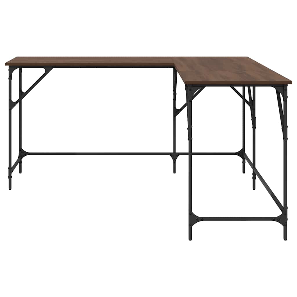 Bureau 149x149x75 cm bewerkt hout bruin eikenkleur is nu te koop bij PeponiXL, paradijselijk wonen!