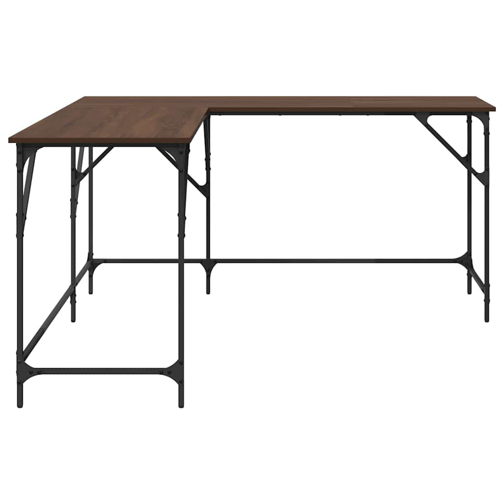 Bureau 149x149x75 cm bewerkt hout bruin eikenkleur is nu te koop bij PeponiXL, paradijselijk wonen!