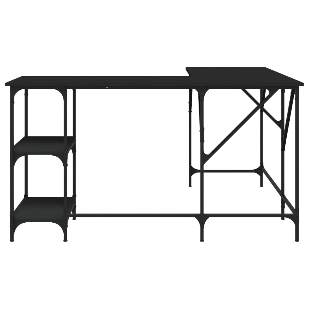 Bureau 139x139x75 cm bewerkt hout zwart is nu te koop bij PeponiXL, paradijselijk wonen!