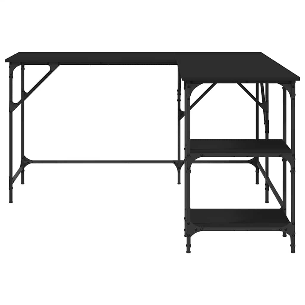 Bureau 139x139x75 cm bewerkt hout zwart is nu te koop bij PeponiXL, paradijselijk wonen!