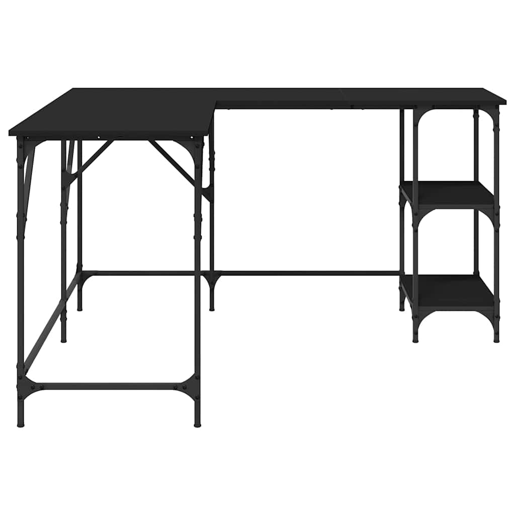 Bureau 139x139x75 cm bewerkt hout zwart is nu te koop bij PeponiXL, paradijselijk wonen!
