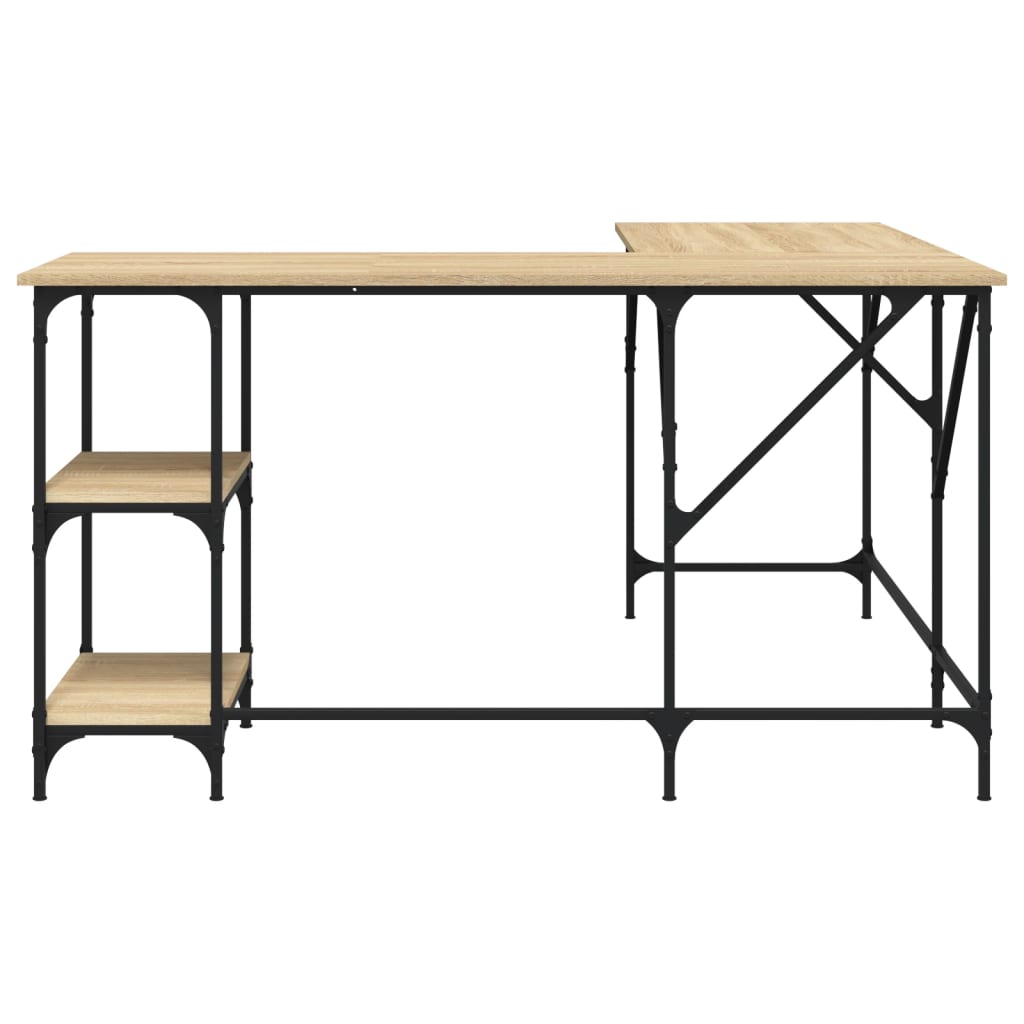 Bureau 139x139x75 cm bewerkt hout sonoma eikenkleurig is nu te koop bij PeponiXL, paradijselijk wonen!