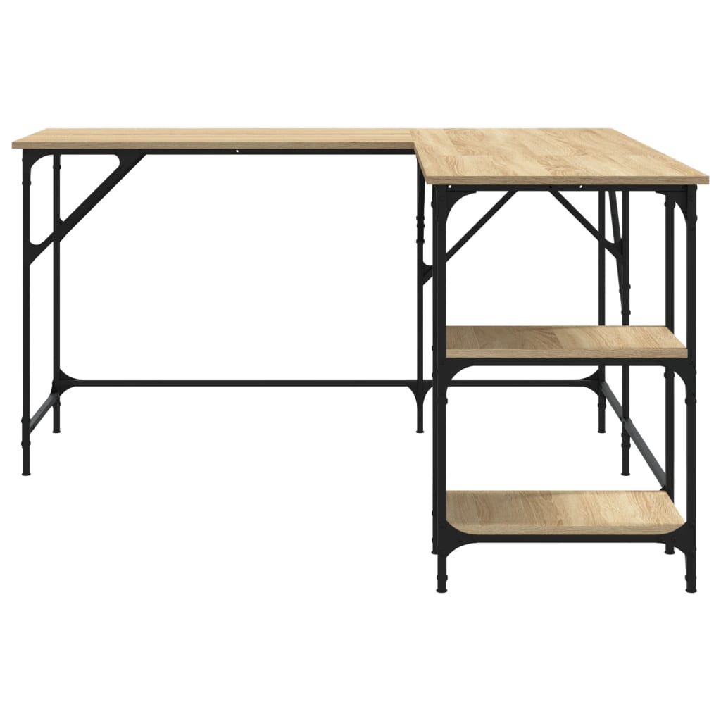 Bureau 139x139x75 cm bewerkt hout sonoma eikenkleurig is nu te koop bij PeponiXL, paradijselijk wonen!