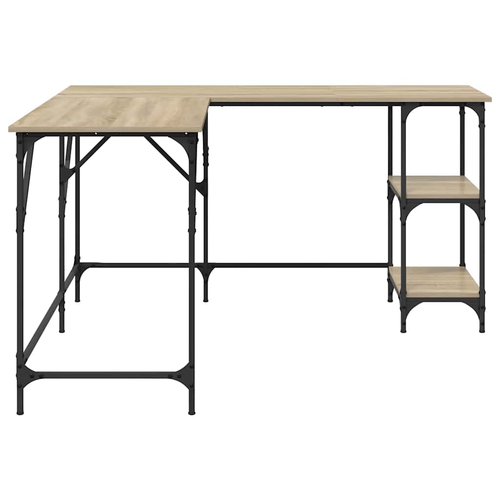 Bureau 139x139x75 cm bewerkt hout sonoma eikenkleurig is nu te koop bij PeponiXL, paradijselijk wonen!