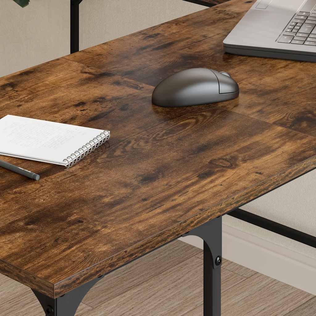 Bureau 139x139x75 cm bewerkt hout gerookt eikenkleurig is nu te koop bij PeponiXL, paradijselijk wonen!