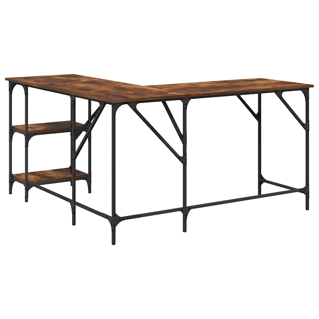 Bureau 139x139x75 cm bewerkt hout gerookt eikenkleurig is nu te koop bij PeponiXL, paradijselijk wonen!
