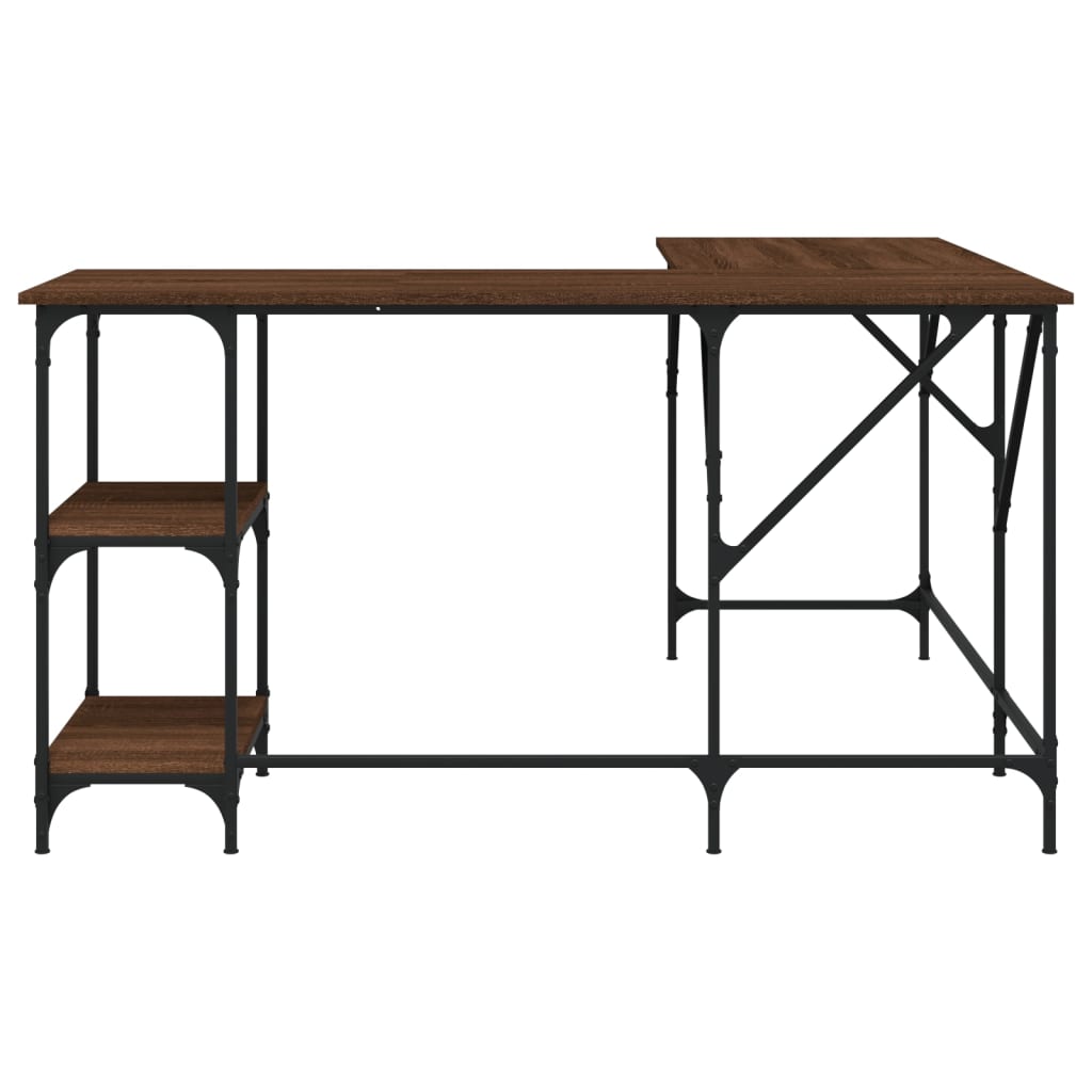 Bureau 139x139x75 cm bewerkt hout bruin eikenkleur is nu te koop bij PeponiXL, paradijselijk wonen!