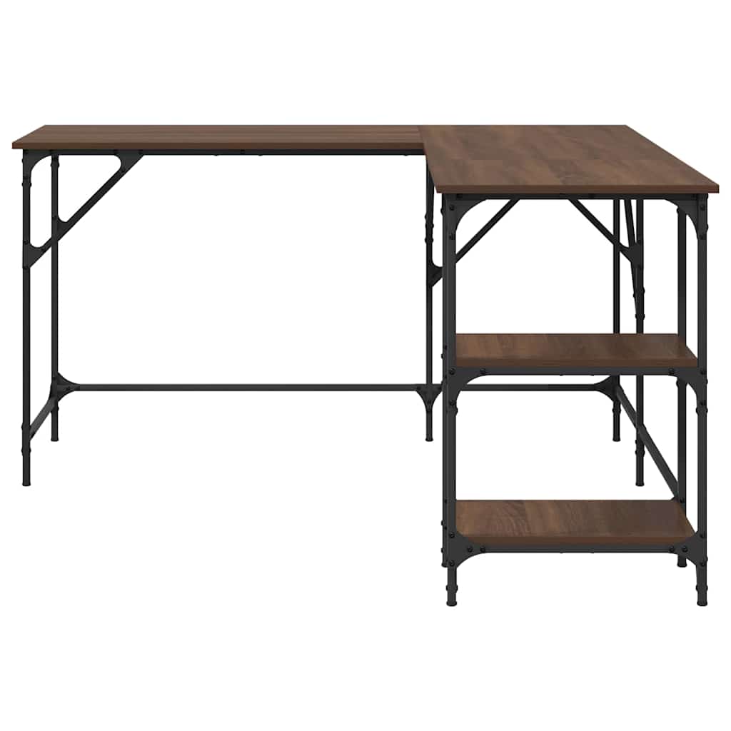 Bureau 139x139x75 cm bewerkt hout bruin eikenkleur is nu te koop bij PeponiXL, paradijselijk wonen!