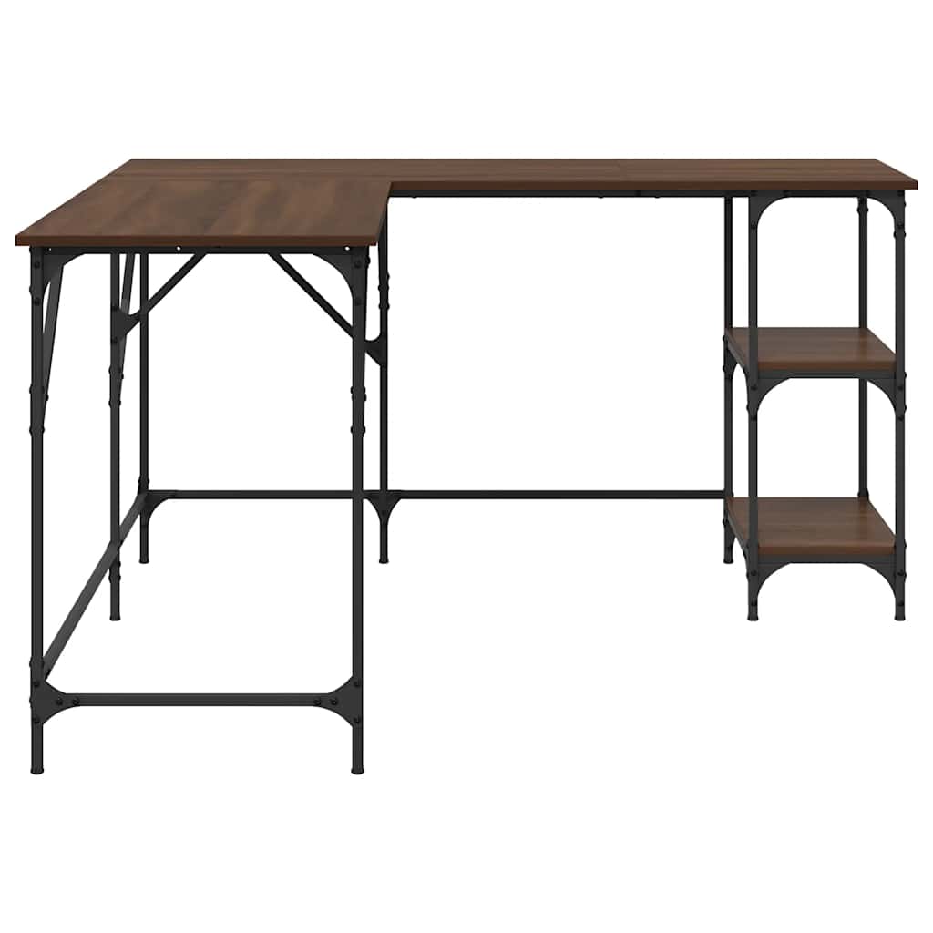 Bureau 139x139x75 cm bewerkt hout bruin eikenkleur is nu te koop bij PeponiXL, paradijselijk wonen!