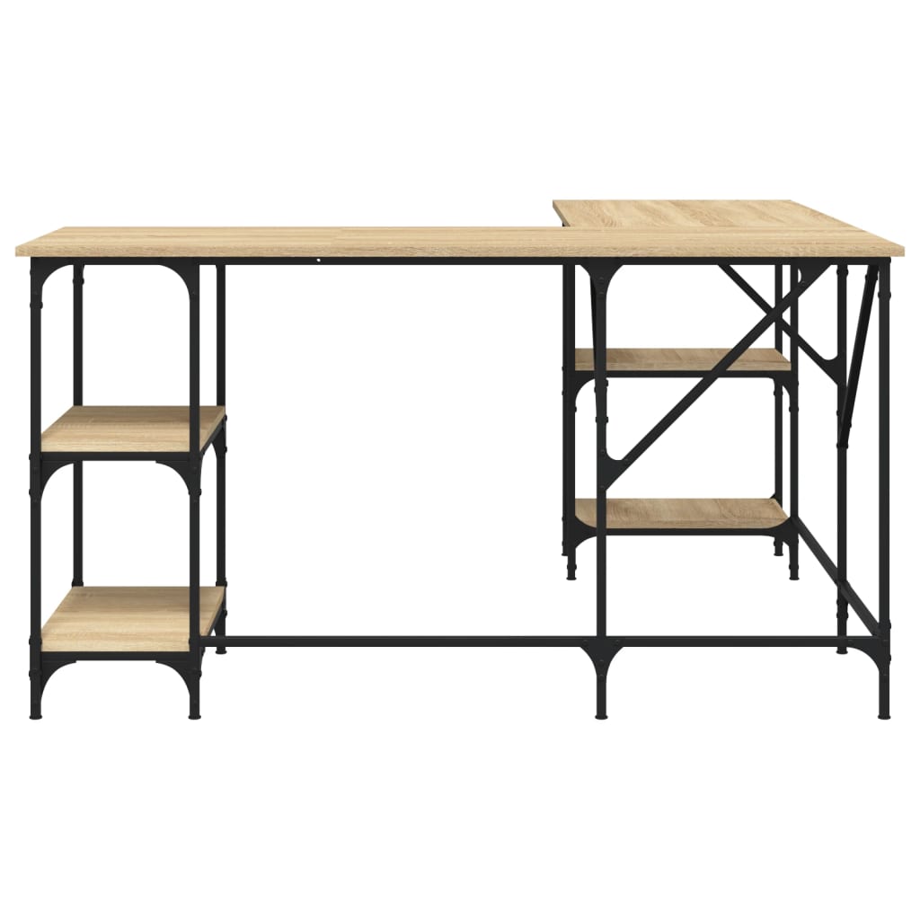 Bureau 139x139x75 cm bewerkt hout sonoma eikenkleurig is nu te koop bij PeponiXL, paradijselijk wonen!