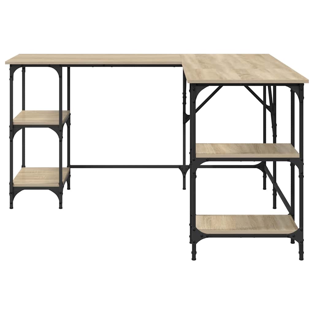 Bureau 139x139x75 cm bewerkt hout sonoma eikenkleurig is nu te koop bij PeponiXL, paradijselijk wonen!