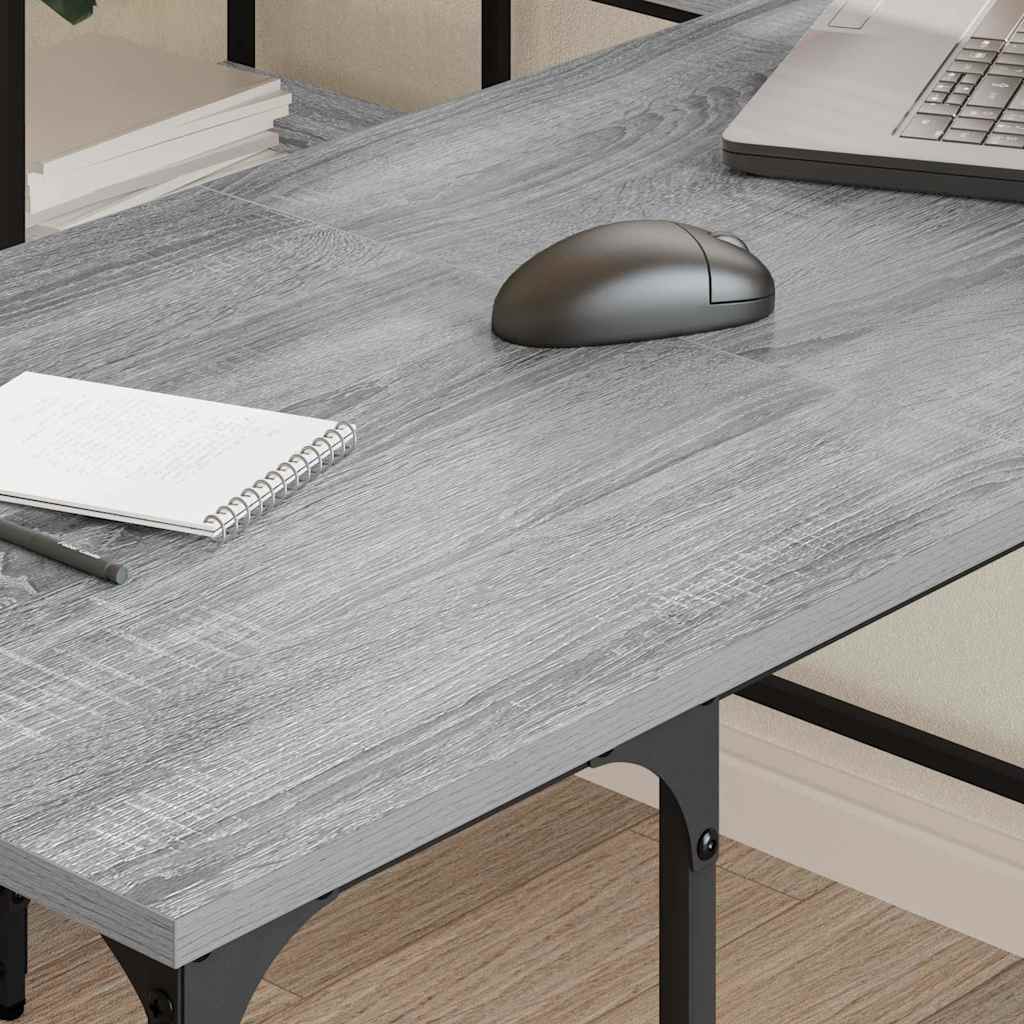 Bureau 139x139x75 cm bewerkt hout grijs sonoma eikenkleurig is nu te koop bij PeponiXL, paradijselijk wonen!