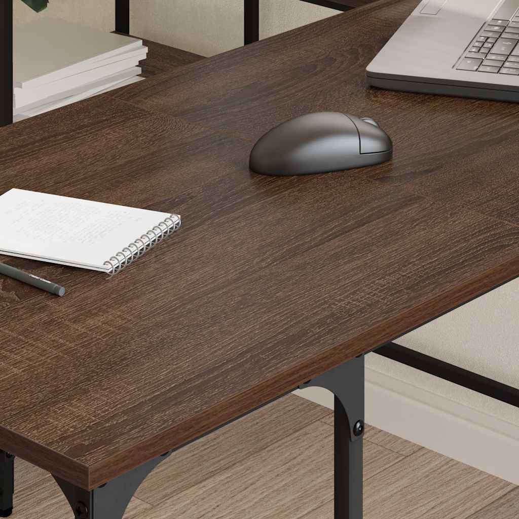 Bureau 139x139x75 cm bewerkt hout bruin eikenkleur is nu te koop bij PeponiXL, paradijselijk wonen!
