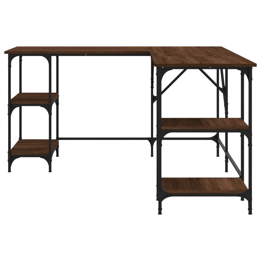 Bureau 139x139x75 cm bewerkt hout bruin eikenkleur is nu te koop bij PeponiXL, paradijselijk wonen!