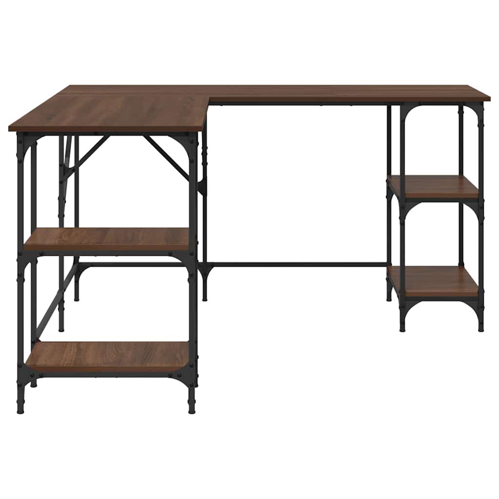 Bureau 139x139x75 cm bewerkt hout bruin eikenkleur is nu te koop bij PeponiXL, paradijselijk wonen!