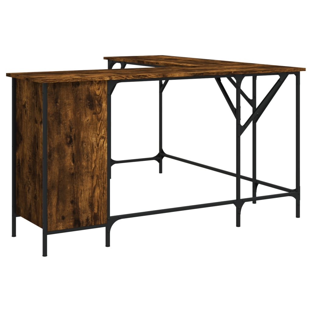 Bureau 141x141x75 cm bewerkt hout gerookt eikenkleurig is nu te koop bij PeponiXL, paradijselijk wonen!