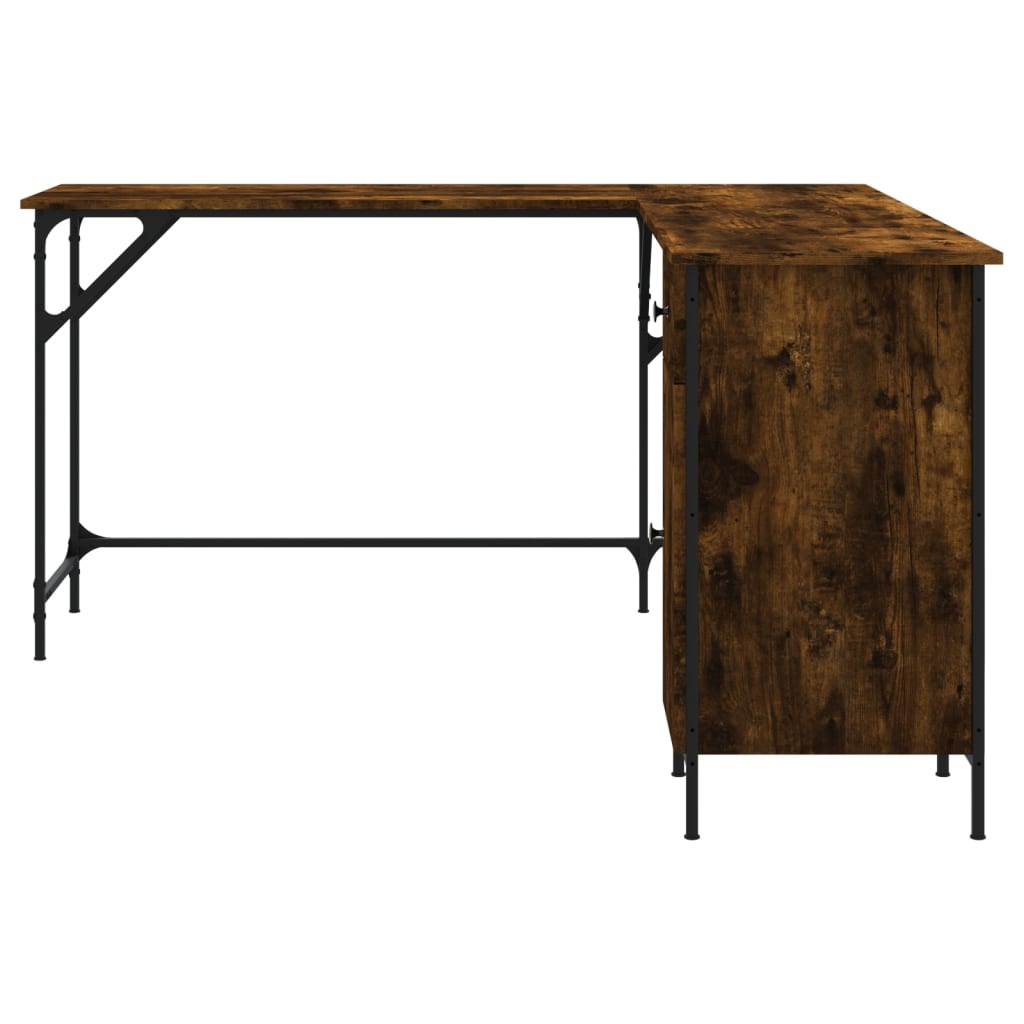 Bureau 141x141x75 cm bewerkt hout gerookt eikenkleurig is nu te koop bij PeponiXL, paradijselijk wonen!
