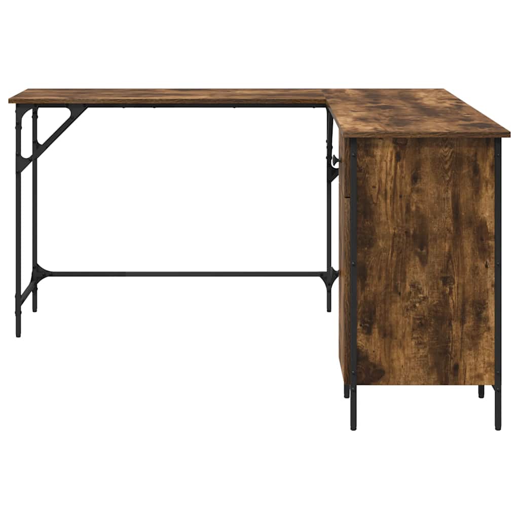 Bureau 141x141x75 cm bewerkt hout gerookt eikenkleurig is nu te koop bij PeponiXL, paradijselijk wonen!