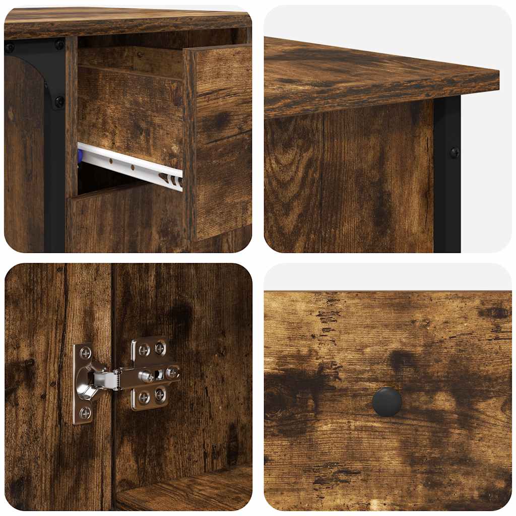 Bureau 141x141x75 cm bewerkt hout gerookt eikenkleurig is nu te koop bij PeponiXL, paradijselijk wonen!