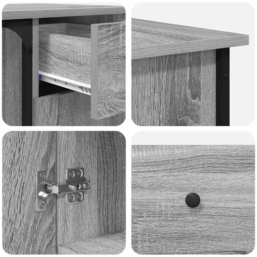 Bureau 141x141x75 cm bewerkt hout grijs sonoma eikenkleurig is nu te koop bij PeponiXL, paradijselijk wonen!