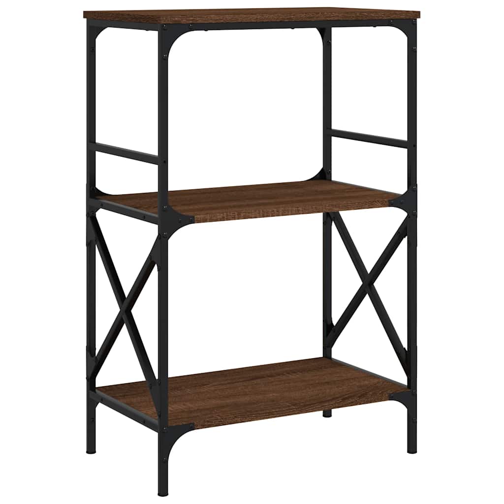 Boekenkast 3-laags 59x35x90,5 cm bewerkt hout bruin eikenkleur is nu te koop bij PeponiXL, paradijselijk wonen!
