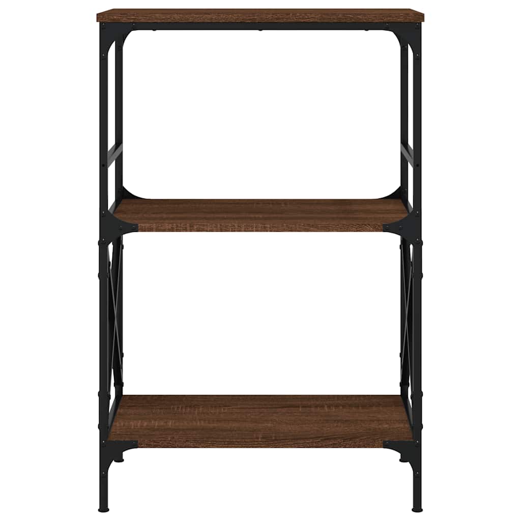Boekenkast 3-laags 59x35x90,5 cm bewerkt hout bruin eikenkleur is nu te koop bij PeponiXL, paradijselijk wonen!