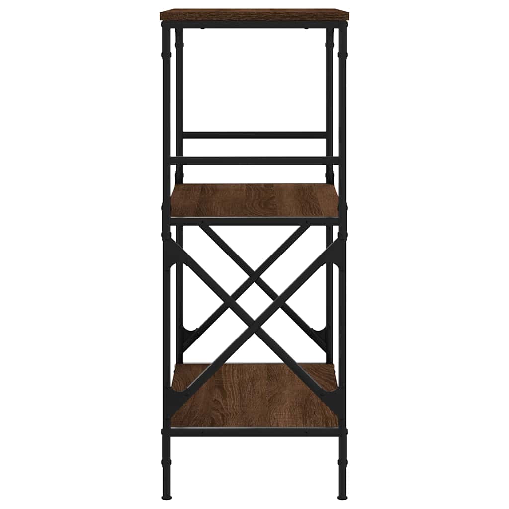 Boekenkast 3-laags 59x35x90,5 cm bewerkt hout bruin eikenkleur is nu te koop bij PeponiXL, paradijselijk wonen!