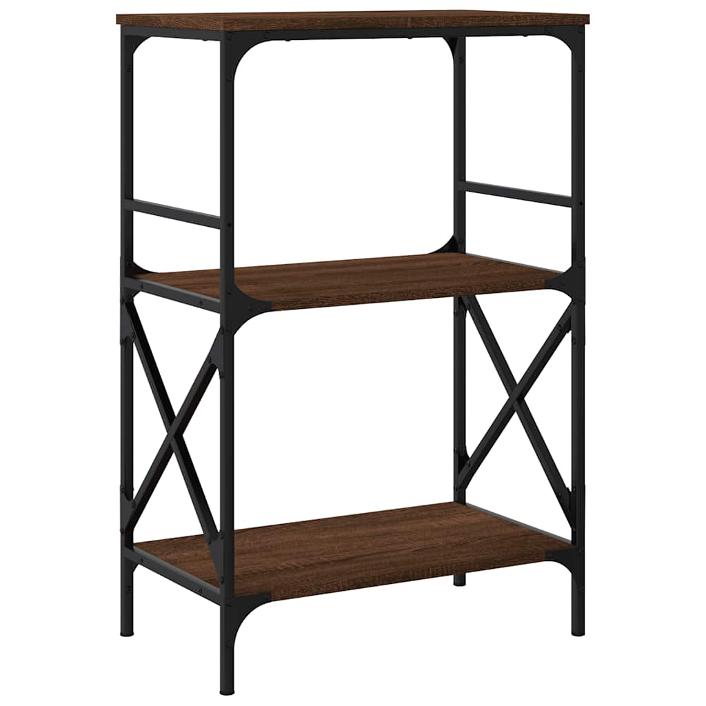 Boekenkast 3-laags 59x35x90,5 cm bewerkt hout bruin eikenkleur is nu te koop bij PeponiXL, paradijselijk wonen!