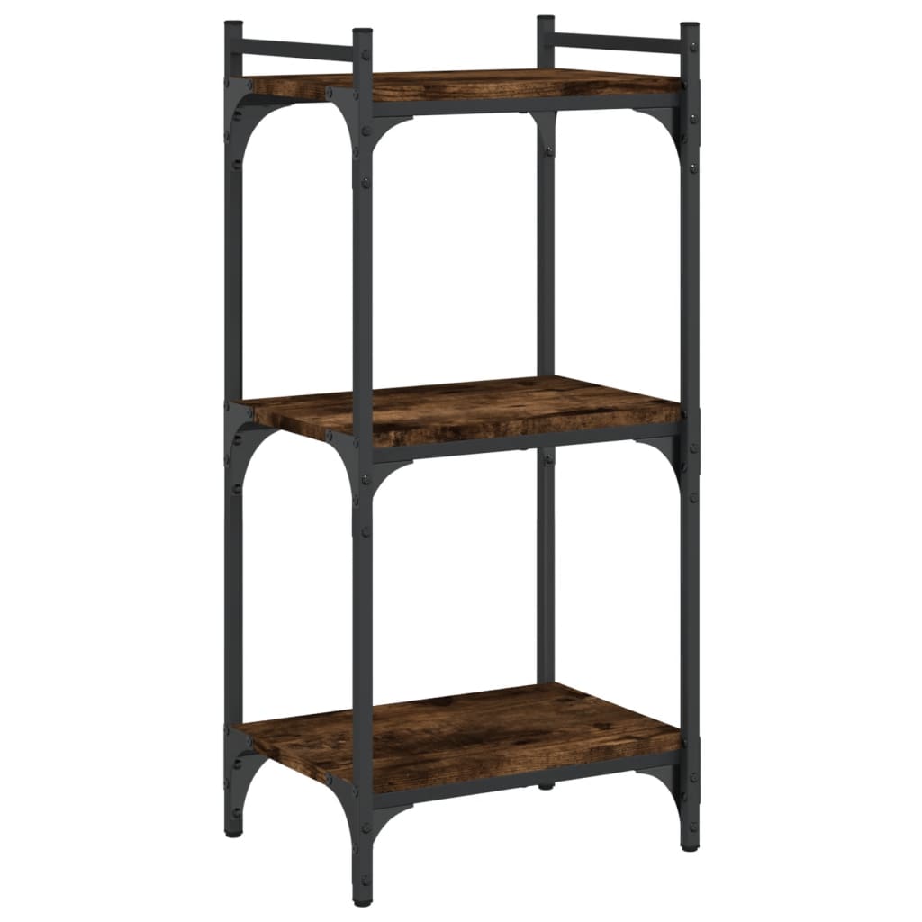 Boekenkast 3-laags 40x30x86 cm bewerkt hout gerookt eikenkleur is nu te koop bij PeponiXL, paradijselijk wonen!