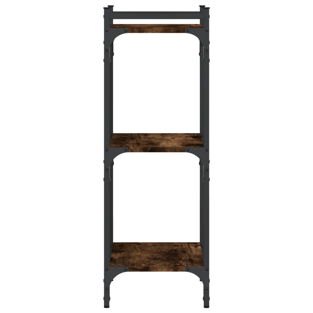 Boekenkast 3-laags 40x30x86 cm bewerkt hout gerookt eikenkleur is nu te koop bij PeponiXL, paradijselijk wonen!