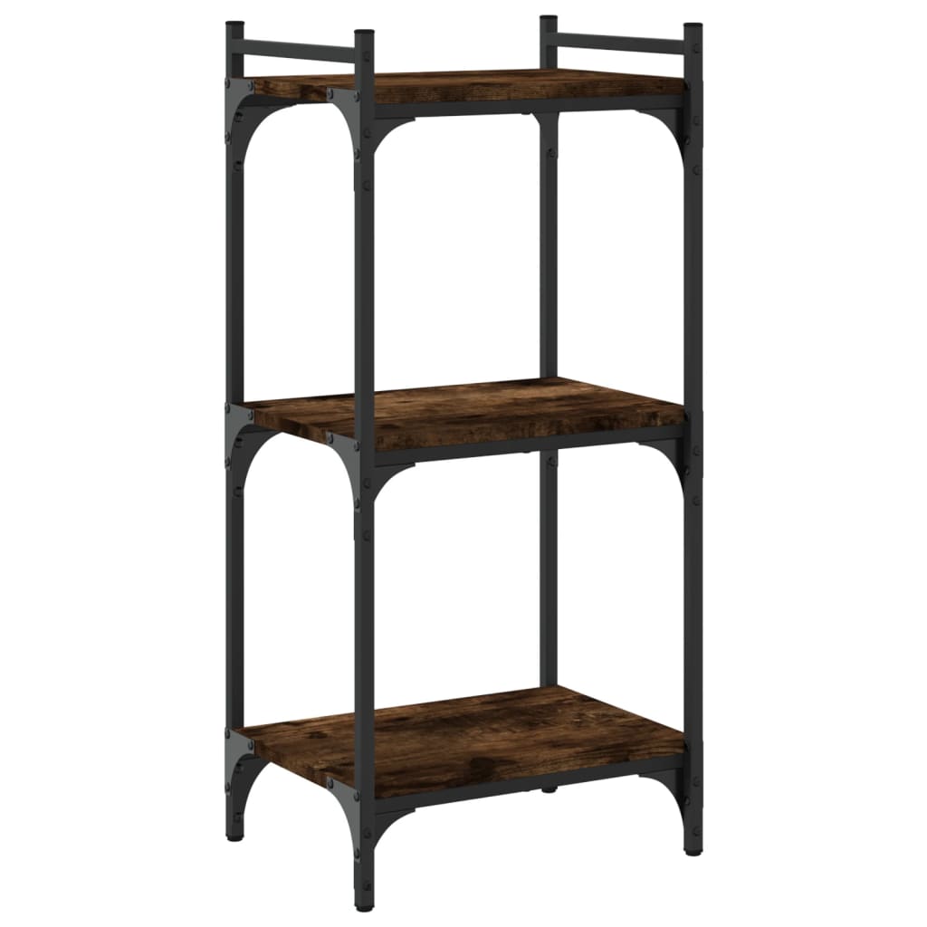 Boekenkast 3-laags 40x30x86 cm bewerkt hout gerookt eikenkleur is nu te koop bij PeponiXL, paradijselijk wonen!