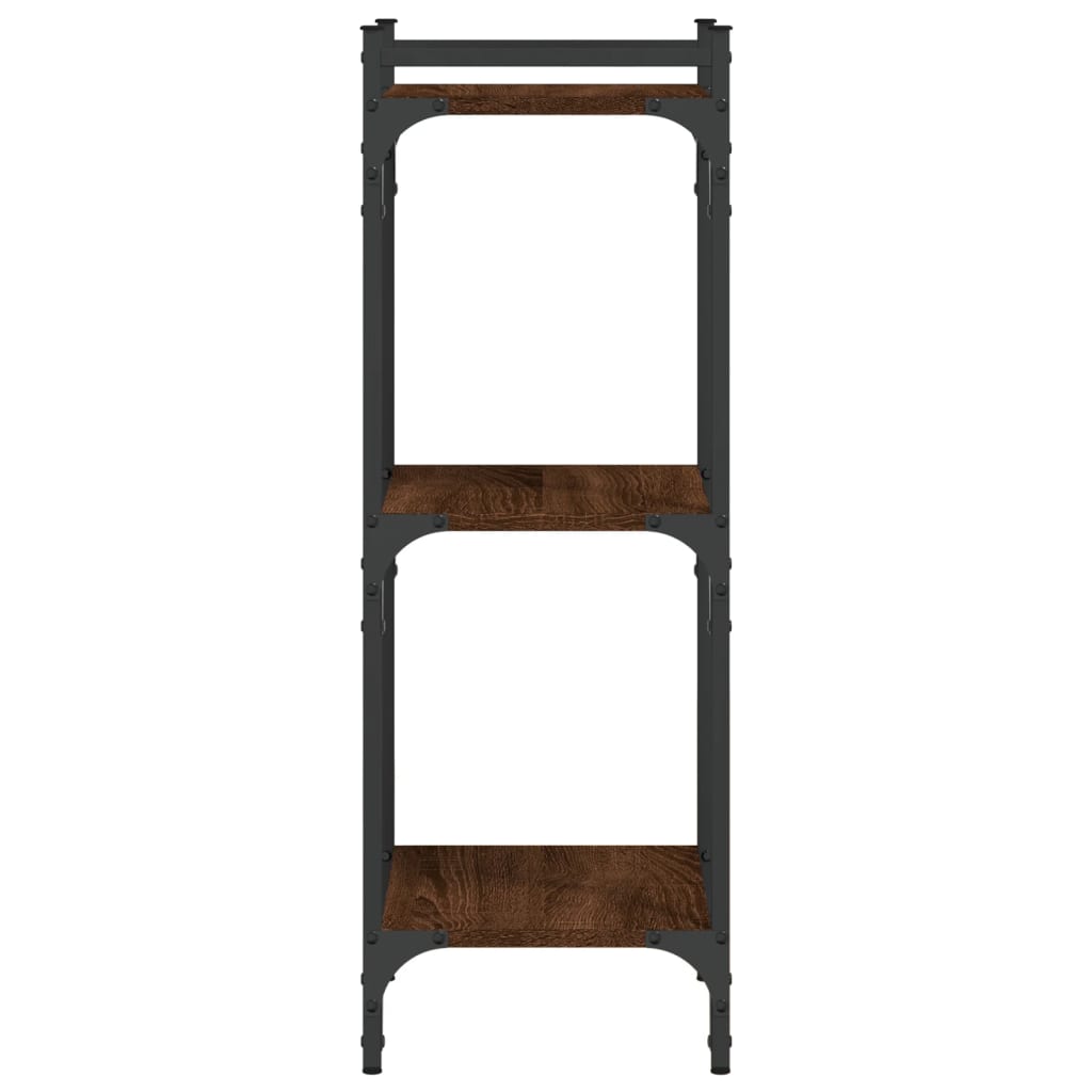 Boekenkast 3-laags 40x30x86 cm bewerkt hout bruin eikenkleur is nu te koop bij PeponiXL, paradijselijk wonen!