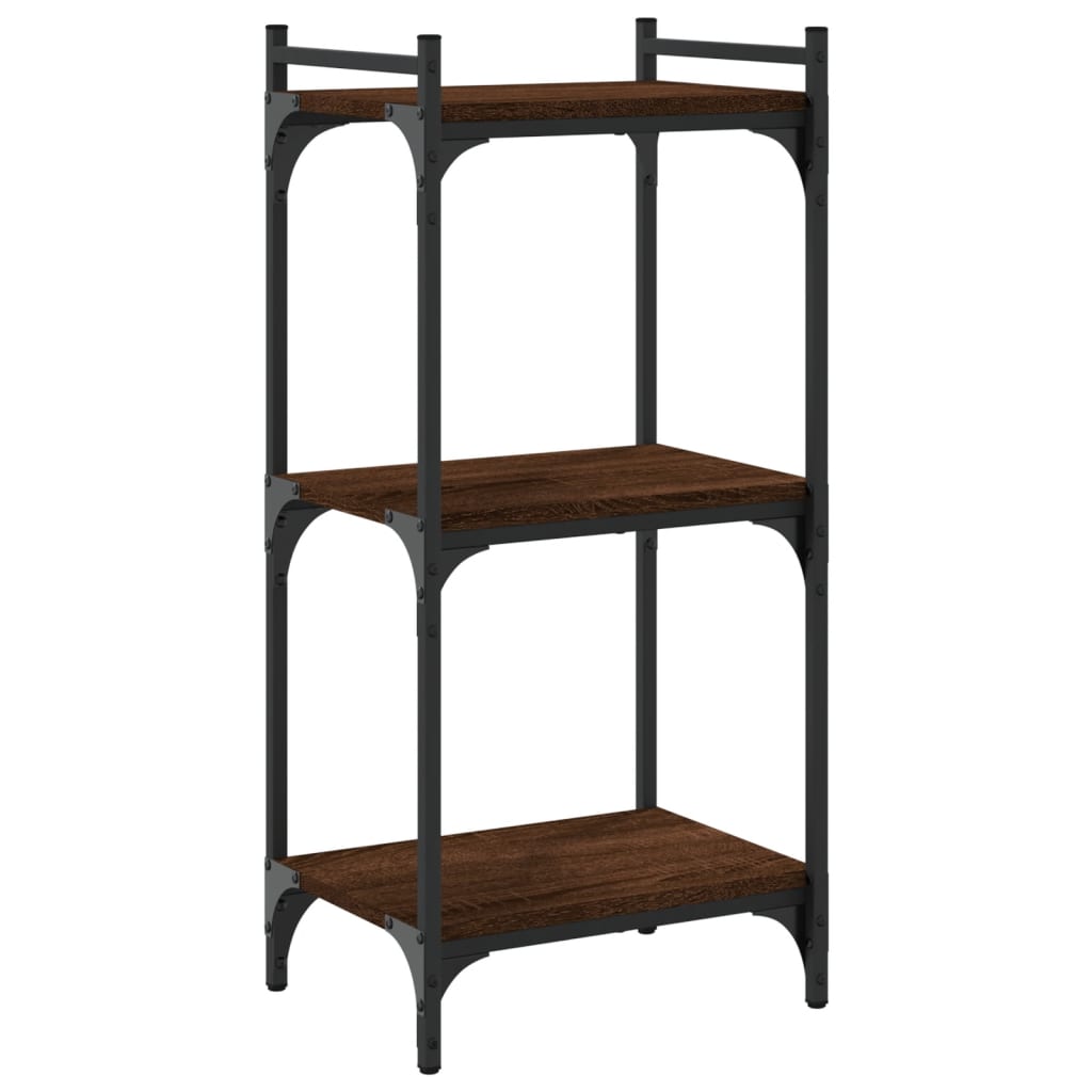 Boekenkast 3-laags 40x30x86 cm bewerkt hout bruin eikenkleur is nu te koop bij PeponiXL, paradijselijk wonen!