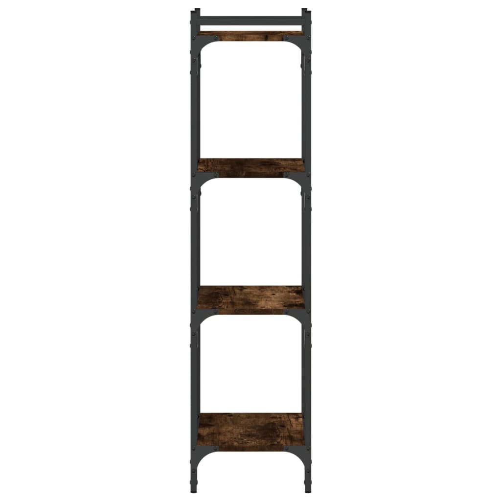 Boekenkast 4-laags 40x30x120 cm bewerkt hout gerookt eikenkleur is nu te koop bij PeponiXL, paradijselijk wonen!