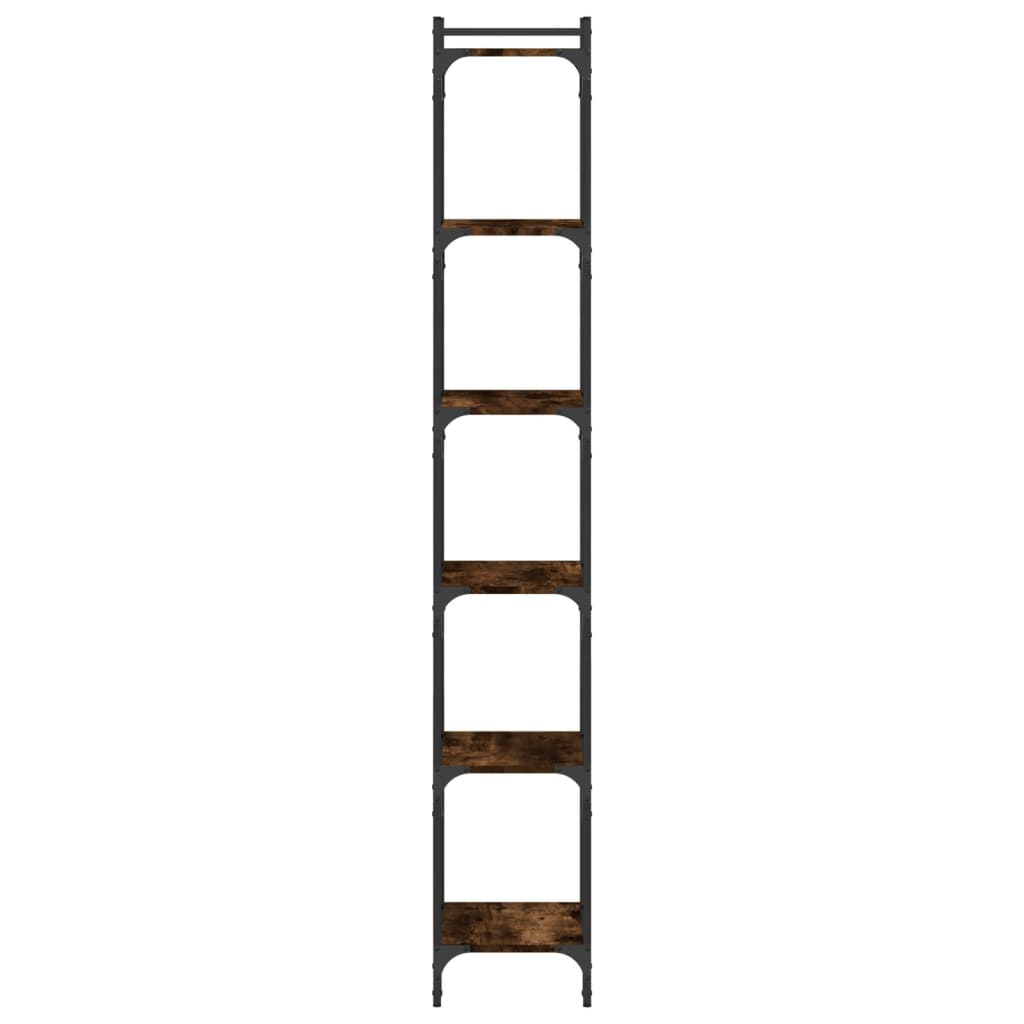 Boekenkast 6-laags 40x30x188 cm bewerkt hout gerookt eikenkleur is nu te koop bij PeponiXL, paradijselijk wonen!