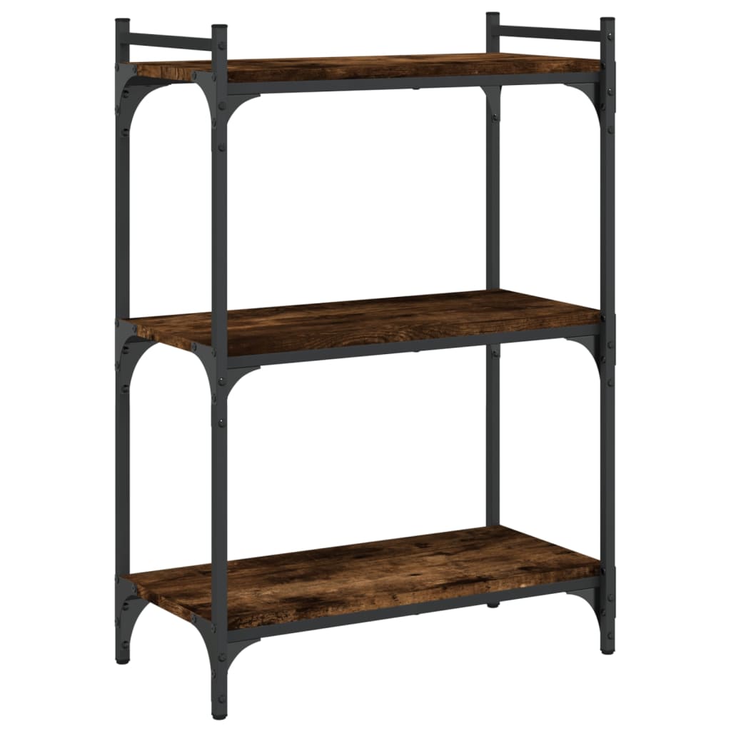 Boekenkast 3-laags 60x30x86 cm bewerkt hout gerookt eikenkleur is nu te koop bij PeponiXL, paradijselijk wonen!