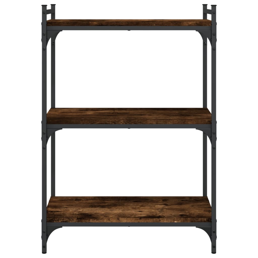 Boekenkast 3-laags 60x30x86 cm bewerkt hout gerookt eikenkleur is nu te koop bij PeponiXL, paradijselijk wonen!