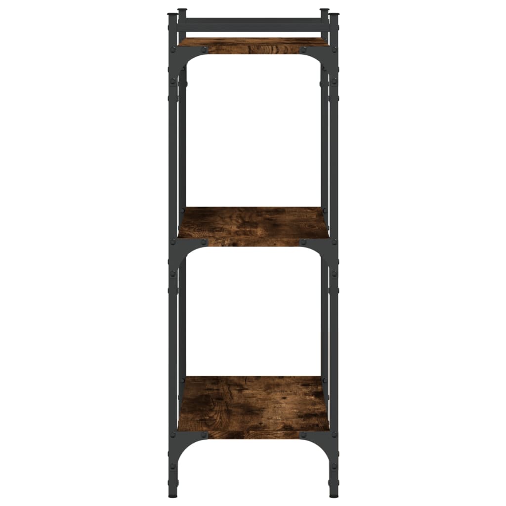 Boekenkast 3-laags 60x30x86 cm bewerkt hout gerookt eikenkleur is nu te koop bij PeponiXL, paradijselijk wonen!