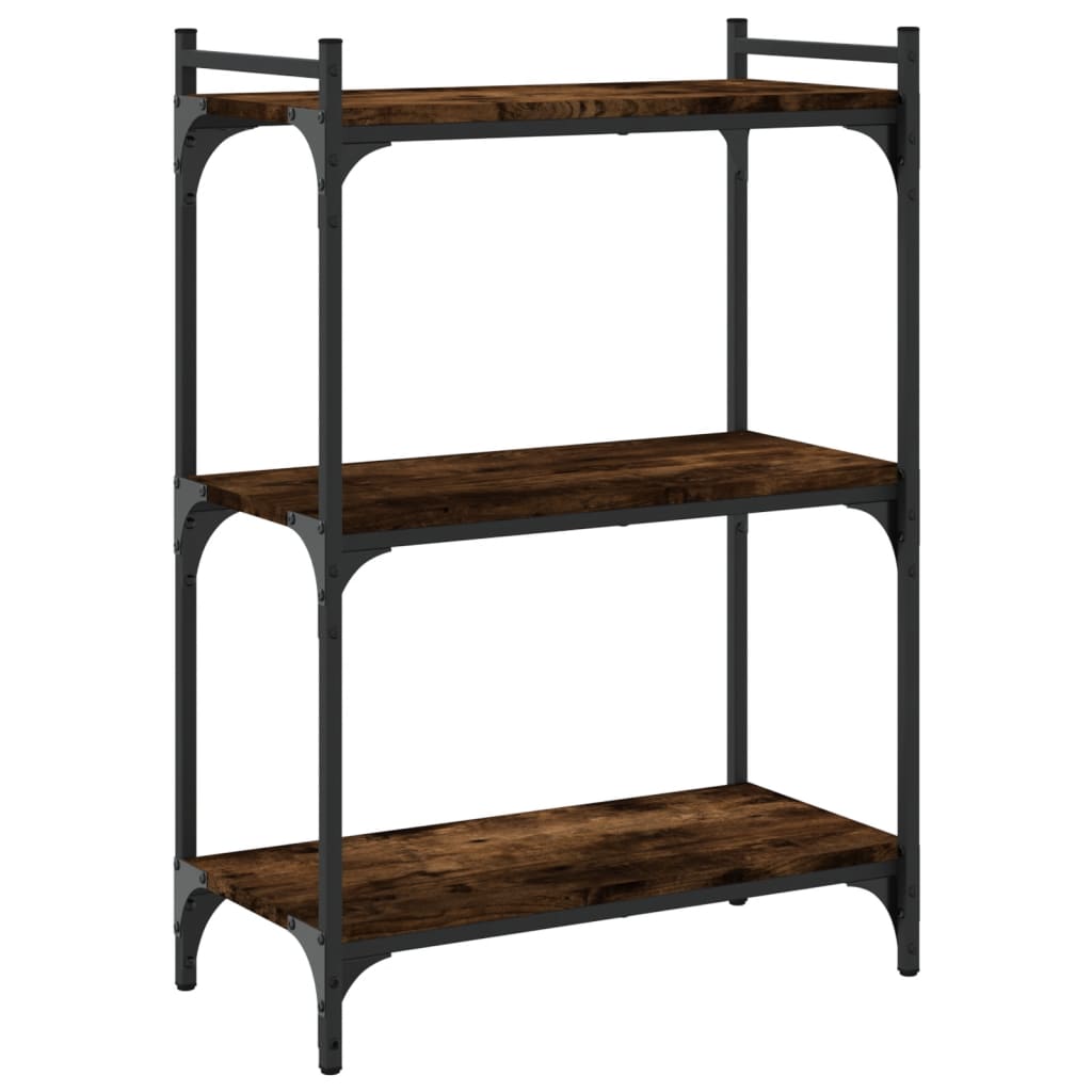 Boekenkast 3-laags 60x30x86 cm bewerkt hout gerookt eikenkleur is nu te koop bij PeponiXL, paradijselijk wonen!