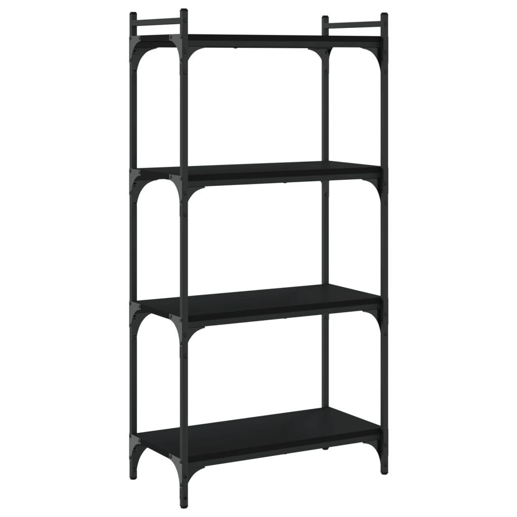 Boekenkast 4-laags 60x30x120 cm bewerkt hout zwart is nu te koop bij PeponiXL, paradijselijk wonen!