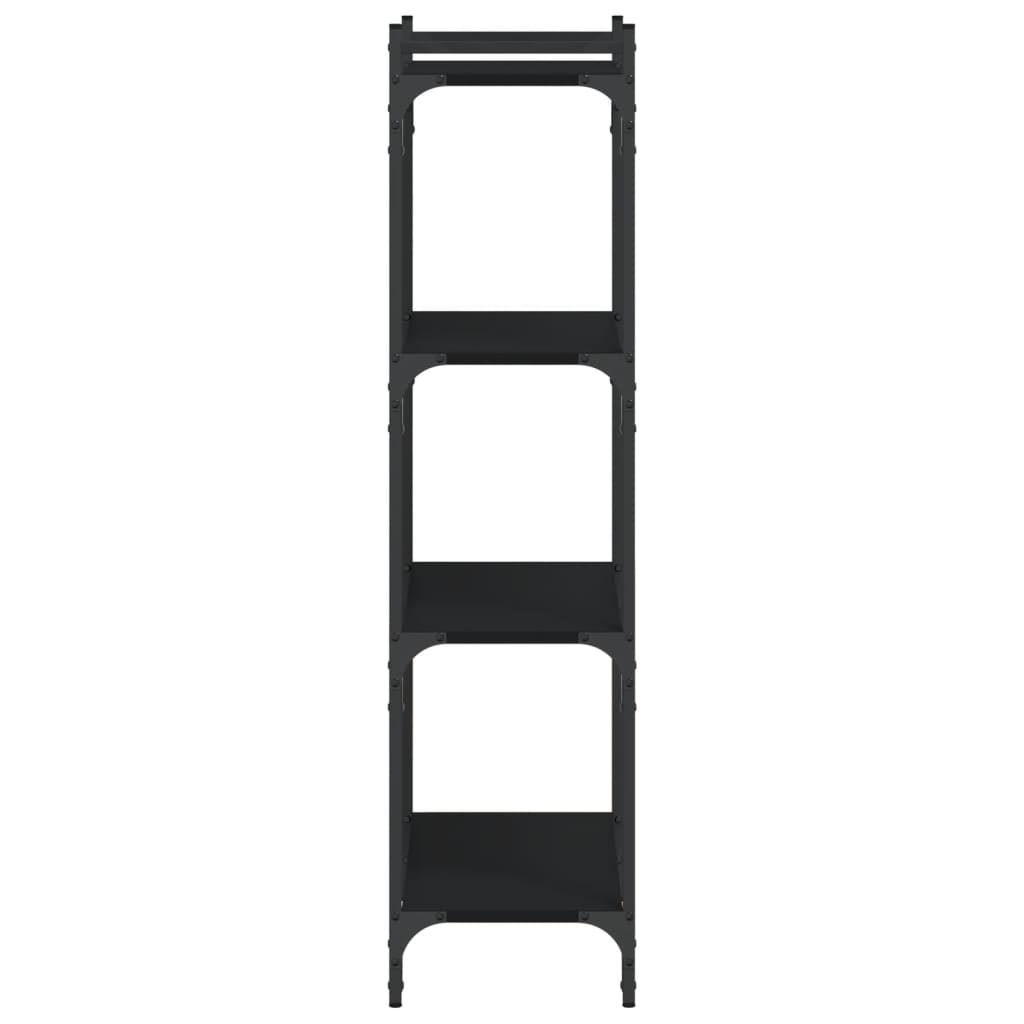 Boekenkast 4-laags 60x30x120 cm bewerkt hout zwart is nu te koop bij PeponiXL, paradijselijk wonen!