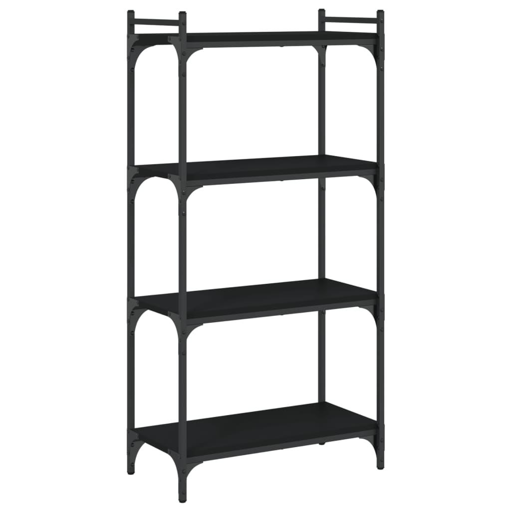 Boekenkast 4-laags 60x30x120 cm bewerkt hout zwart is nu te koop bij PeponiXL, paradijselijk wonen!