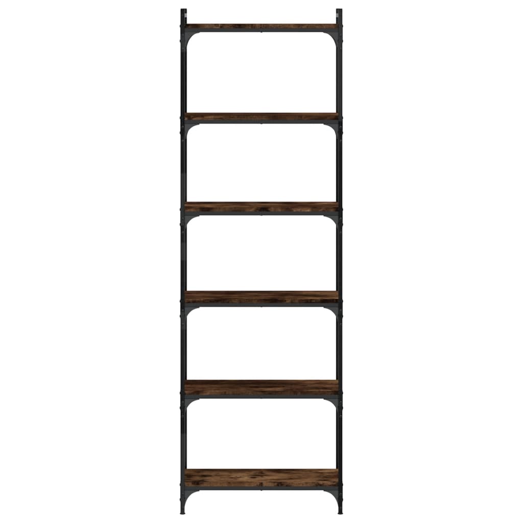 Boekenkast 6-laags 60x30x188 cm bewerkt hout gerookt eikenkleur is nu te koop bij PeponiXL, paradijselijk wonen!