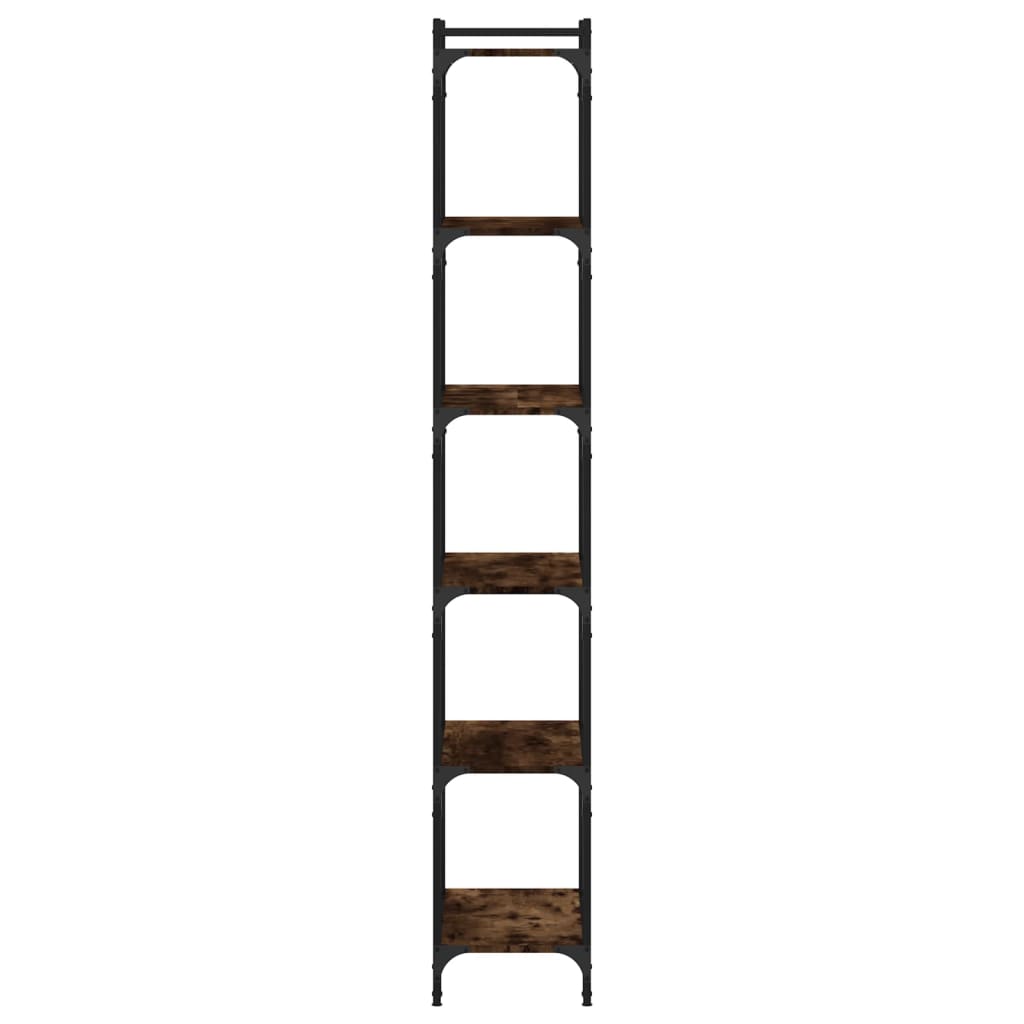 Boekenkast 6-laags 60x30x188 cm bewerkt hout gerookt eikenkleur is nu te koop bij PeponiXL, paradijselijk wonen!