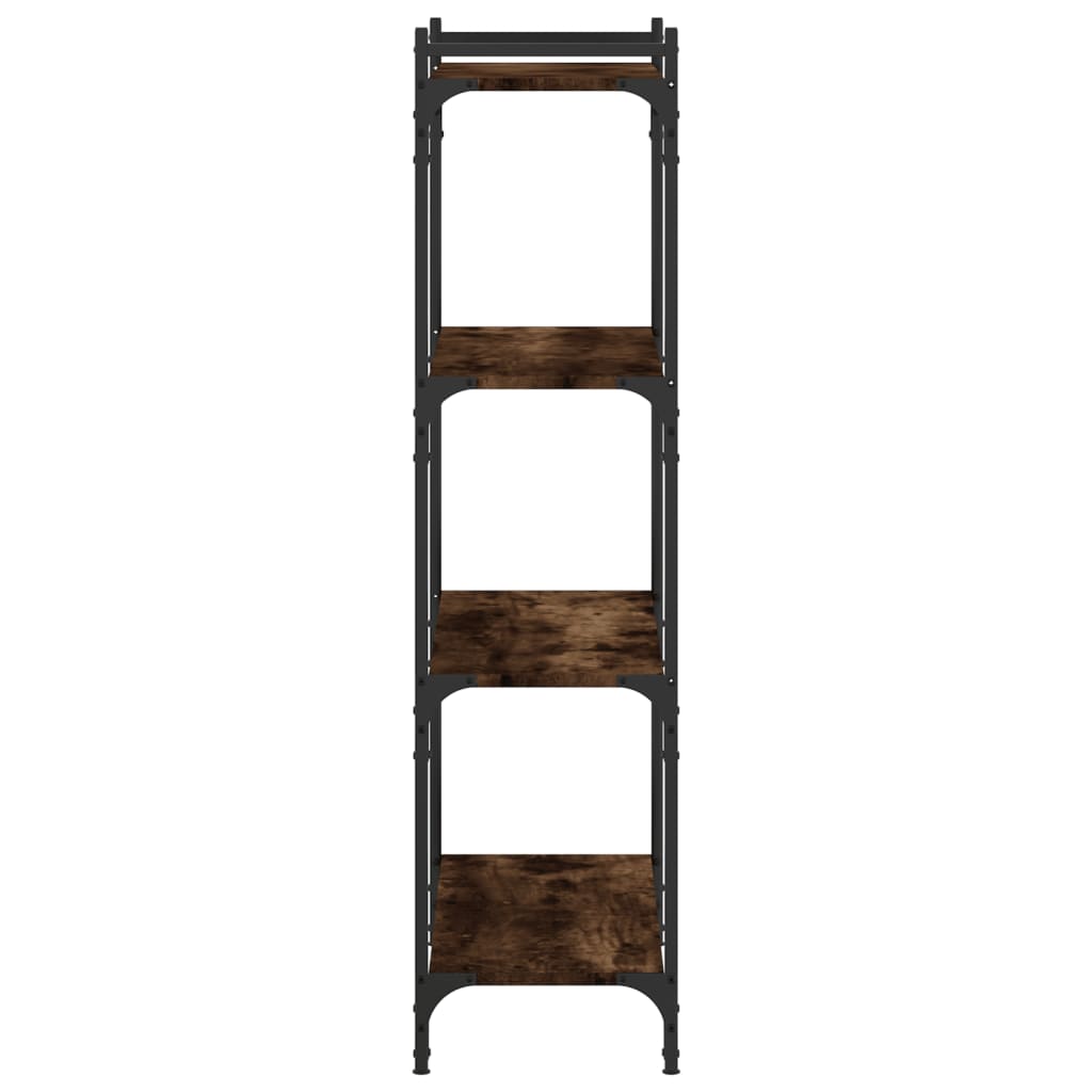 Boekenkast 4-laags 80x30x120 cm bewerkt hout gerookt eikenkleur is nu te koop bij PeponiXL, paradijselijk wonen!