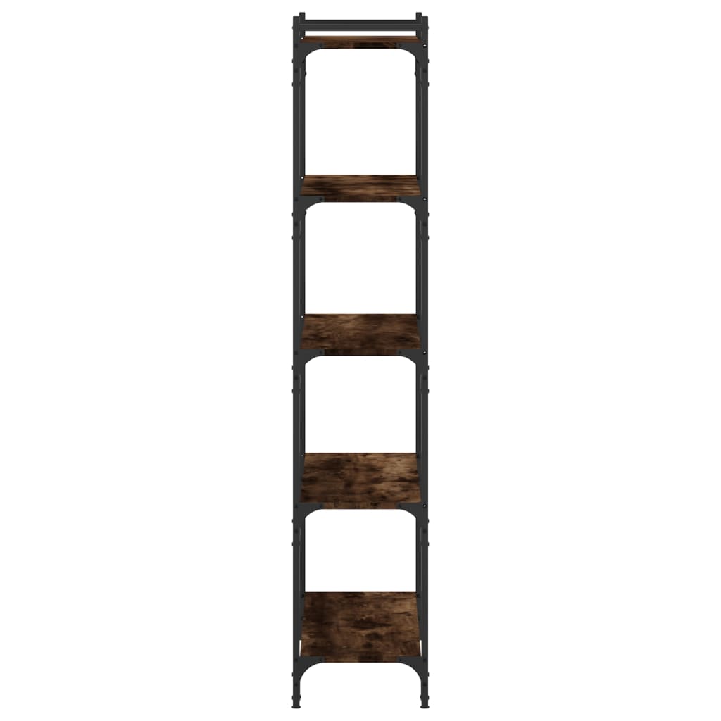 Boekenkast 5-laags 80x30x154 cm bewerkt hout gerookt eikenkleur is nu te koop bij PeponiXL, paradijselijk wonen!
